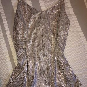 Ann Taylor Loft Metallic spaghetti strap top size S. Nude/ gold metallic fabric